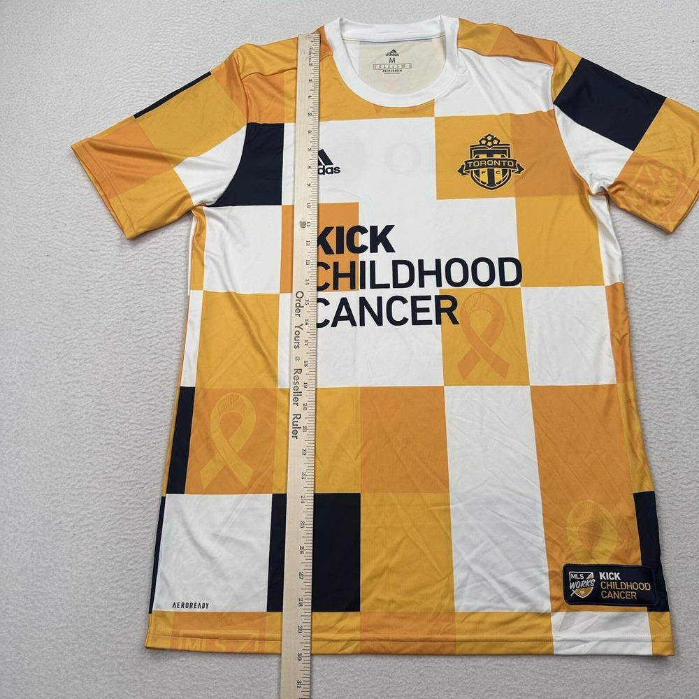 Toronto FC Soccer Jersey Size Medium Yellow Kick Childhood Cancer MLS - Picture 5 of 11